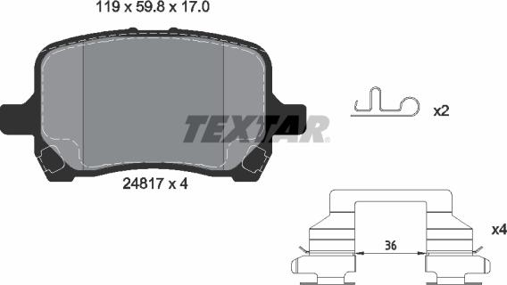 Textar 2481701 - Kit pastiglie freno, Freno a disco autozon.pro