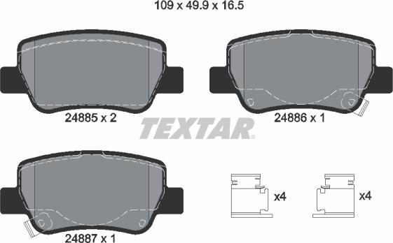 Textar 2488501 - Kit pastiglie freno, Freno a disco autozon.pro