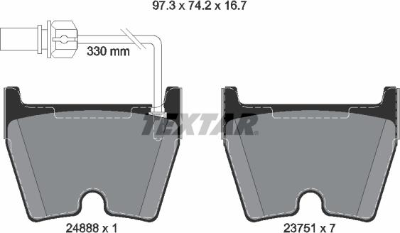 Textar 2488801 - Kit pastiglie freno, Freno a disco autozon.pro