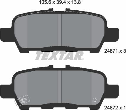 Textar 2487101 - Kit pastiglie freno, Freno a disco autozon.pro