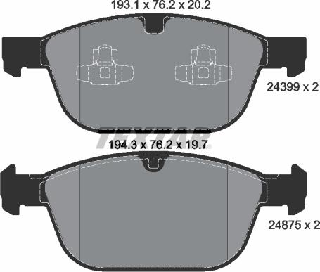 Textar 2439901 - Kit pastiglie freno, Freno a disco autozon.pro