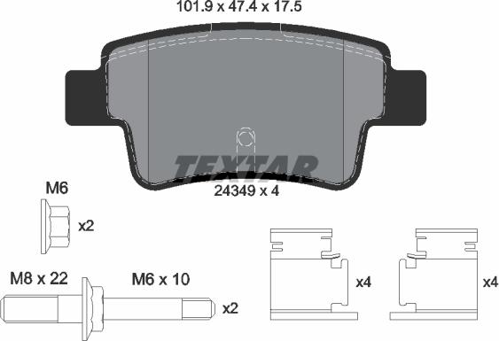 Textar 2434903 - Kit pastiglie freno, Freno a disco autozon.pro