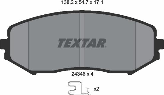 Textar 2434601 - Kit pastiglie freno, Freno a disco autozon.pro