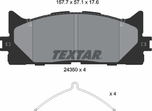 Textar 2435001 - Kit pastiglie freno, Freno a disco autozon.pro