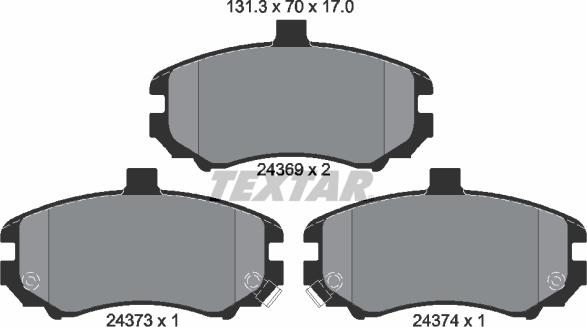 Textar 2436901 - Kit pastiglie freno, Freno a disco autozon.pro