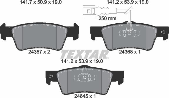 Textar 2436704 - Kit pastiglie freno, Freno a disco autozon.pro