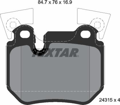 Textar 2431501 - Kit pastiglie freno, Freno a disco autozon.pro