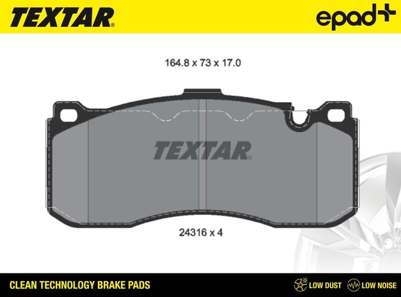 Textar 2431601CP - Kit pastiglie freno, Freno a disco autozon.pro