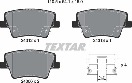 Textar 2431201 - Kit pastiglie freno, Freno a disco autozon.pro