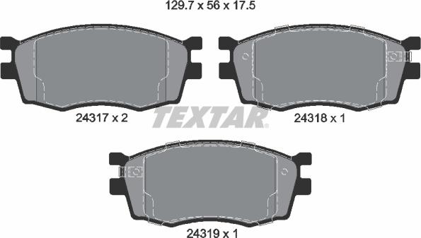 Textar 2431701 - Kit pastiglie freno, Freno a disco autozon.pro