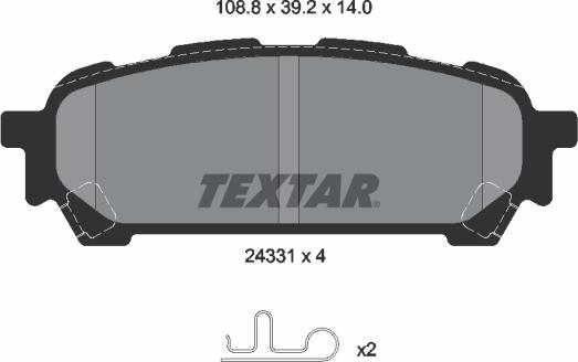 Textar 2433101 - Kit pastiglie freno, Freno a disco autozon.pro