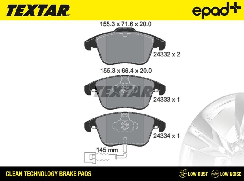 Textar 2433301CP - Kit pastiglie freno, Freno a disco autozon.pro