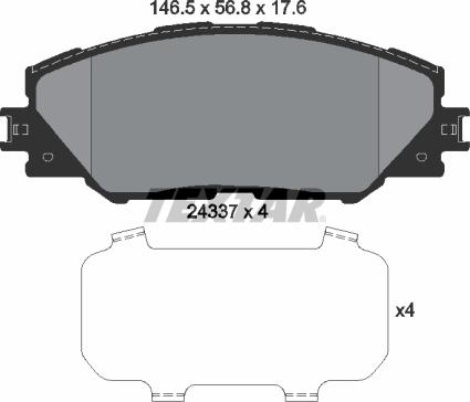 Textar 2433701 - Kit pastiglie freno, Freno a disco autozon.pro