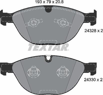 Textar 2432801 - Kit pastiglie freno, Freno a disco autozon.pro