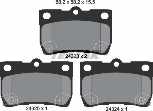 Textar 2432301 - Kit pastiglie freno, Freno a disco autozon.pro