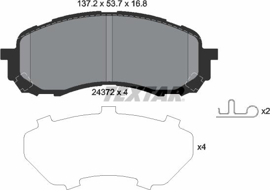 Textar 2437201 - Kit pastiglie freno, Freno a disco autozon.pro