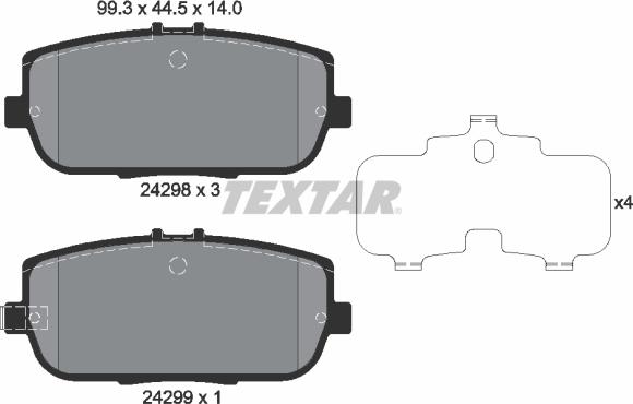 Textar 2429801 - Kit pastiglie freno, Freno a disco autozon.pro