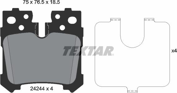 Textar 2424401 - Kit pastiglie freno, Freno a disco autozon.pro