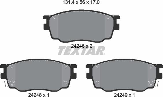 Textar 2424601 - Kit pastiglie freno, Freno a disco autozon.pro