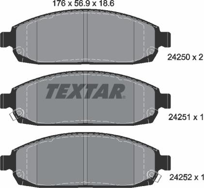 Textar 2425001 - Kit pastiglie freno, Freno a disco autozon.pro