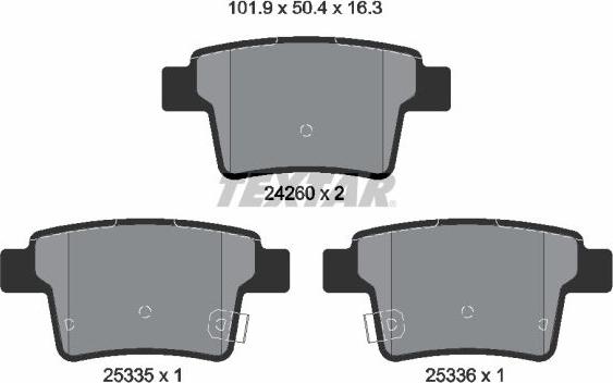 Textar 2426001 - Kit pastiglie freno, Freno a disco autozon.pro