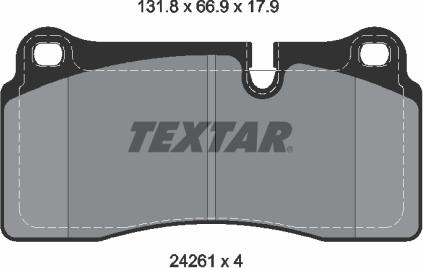 Textar 2426101 - Kit pastiglie freno, Freno a disco autozon.pro