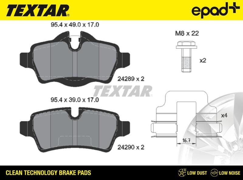 Textar 2428901CP - Kit pastiglie freno, Freno a disco autozon.pro