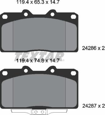 Textar 2428601 - Kit pastiglie freno, Freno a disco autozon.pro