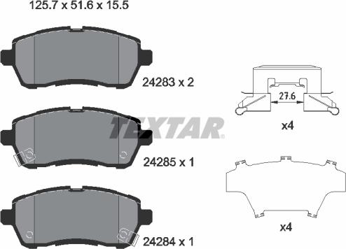 Textar 2428303 - Kit pastiglie freno, Freno a disco autozon.pro