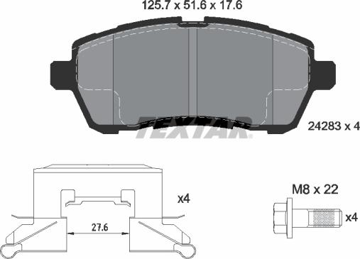 Textar 2428302 - Kit pastiglie freno, Freno a disco autozon.pro