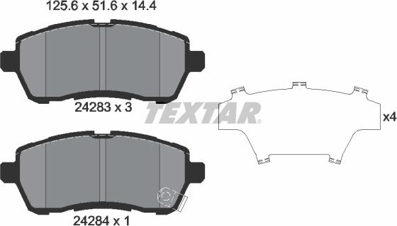 Textar 2428314 - Kit pastiglie freno, Freno a disco autozon.pro