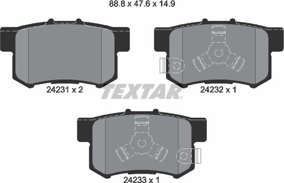 Textar 2423101 - Kit pastiglie freno, Freno a disco autozon.pro