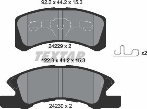 Textar 2422901 - Kit pastiglie freno, Freno a disco autozon.pro