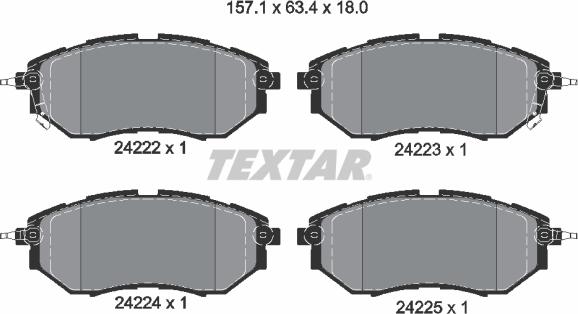 Textar 2422201 - Kit pastiglie freno, Freno a disco autozon.pro