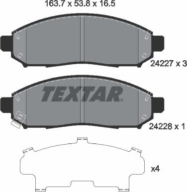 Textar 2422701 - Kit pastiglie freno, Freno a disco autozon.pro