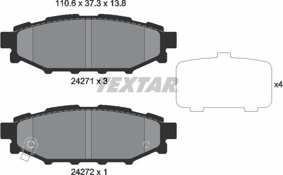 Textar 2427101 - Kit pastiglie freno, Freno a disco autozon.pro