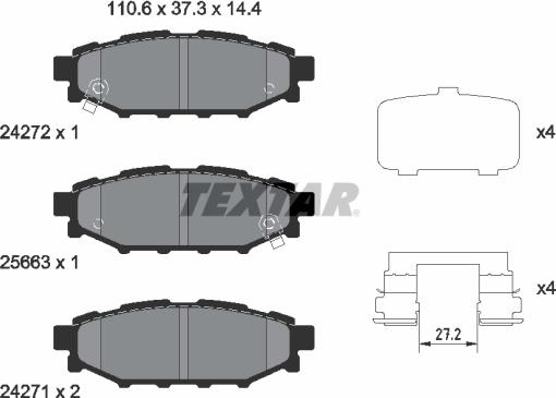 Textar 2427201 - Kit pastiglie freno, Freno a disco autozon.pro