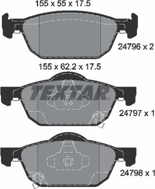 Textar 2479601 - Kit pastiglie freno, Freno a disco autozon.pro