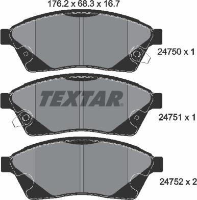 Textar 2475001 - Kit pastiglie freno, Freno a disco autozon.pro