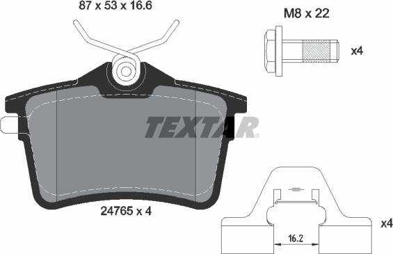 Textar 2476501 - Kit pastiglie freno, Freno a disco autozon.pro