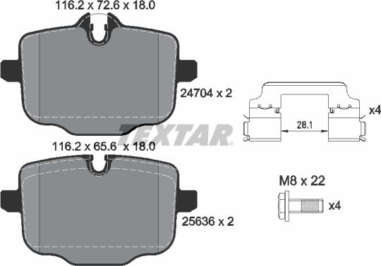 Textar 2470401 - Kit pastiglie freno, Freno a disco autozon.pro