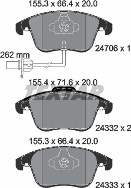 Textar 2470601 - Kit pastiglie freno, Freno a disco autozon.pro