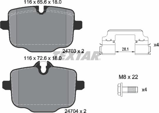 Textar 2470301 - Kit pastiglie freno, Freno a disco autozon.pro