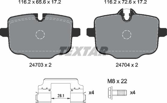 Textar 2470303 - Kit pastiglie freno, Freno a disco autozon.pro