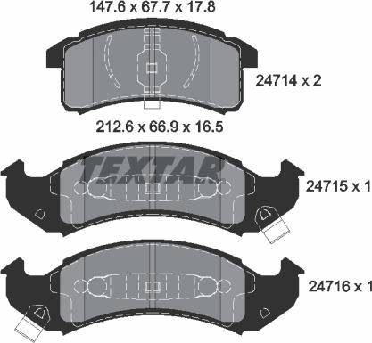 Textar 2471401 - Kit pastiglie freno, Freno a disco autozon.pro