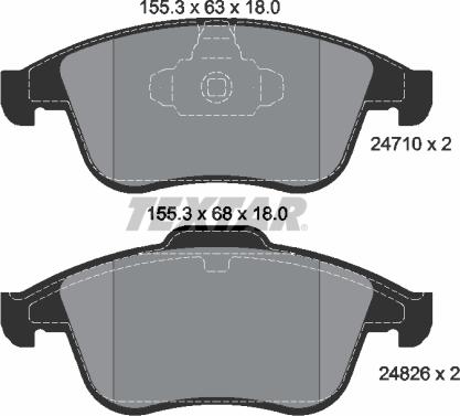 Textar 2471001 - Kit pastiglie freno, Freno a disco autozon.pro