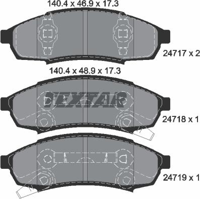 Textar 2471701 - Kit pastiglie freno, Freno a disco autozon.pro