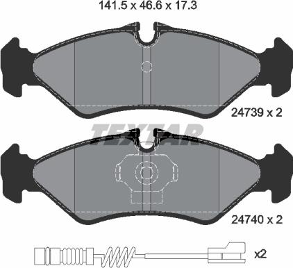 Textar 2473901 - Kit pastiglie freno, Freno a disco autozon.pro