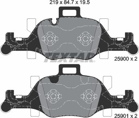 Textar 2590001 - Kit pastiglie freno, Freno a disco autozon.pro