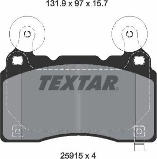 Textar 2591501 - Kit pastiglie freno, Freno a disco autozon.pro